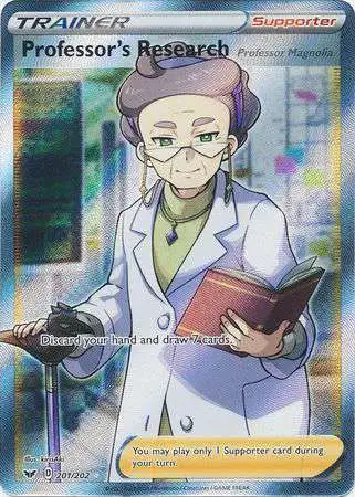 Pokemon Trading Card Game Sword & Shield Base Set Secret Rare Professor's Research #201 [Magnolia]