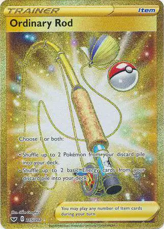 Pokemon Trading Card Game Sword & Shield Base Set Secret Rare Ordinary Rod #215
