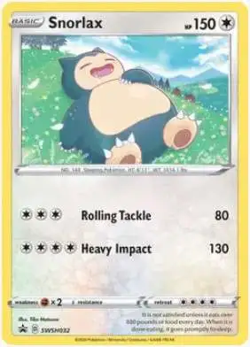 Pokemon Trading Card Game Sword & Shield Base Set Rare Snorlax SWSH032