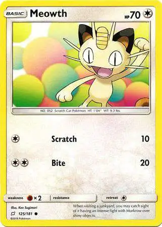 Pokemon Trading Card Game Sun & Moon Team Up Common Meowth #125