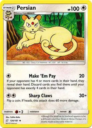 Pokemon Trading Card Game Sun & Moon Team Up Uncommon Persian #126