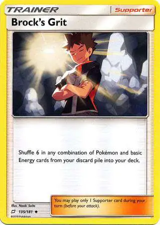 Pokemon Trading Card Game Sun & Moon Team Up Uncommon Brock's Grit #135