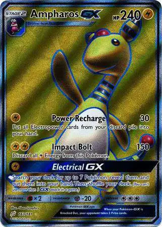 Pokemon Trading Card Game Sun & Moon Team Up Ultra Rare Ampharos GX #163 [Lightly Played]