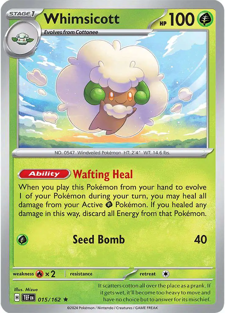 Pokemon Temporal Forces Rare Whimsicott #15