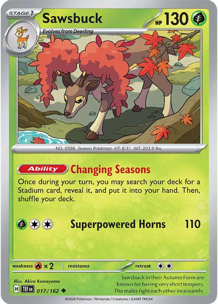 Pokemon Temporal Forces Uncommon Sawsbuck #17