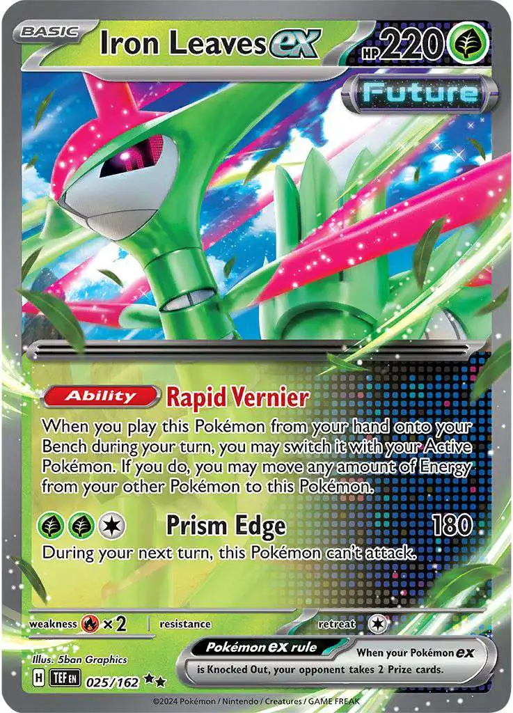 Pokemon Temporal Forces Double Rare Iron Leaves ex #25