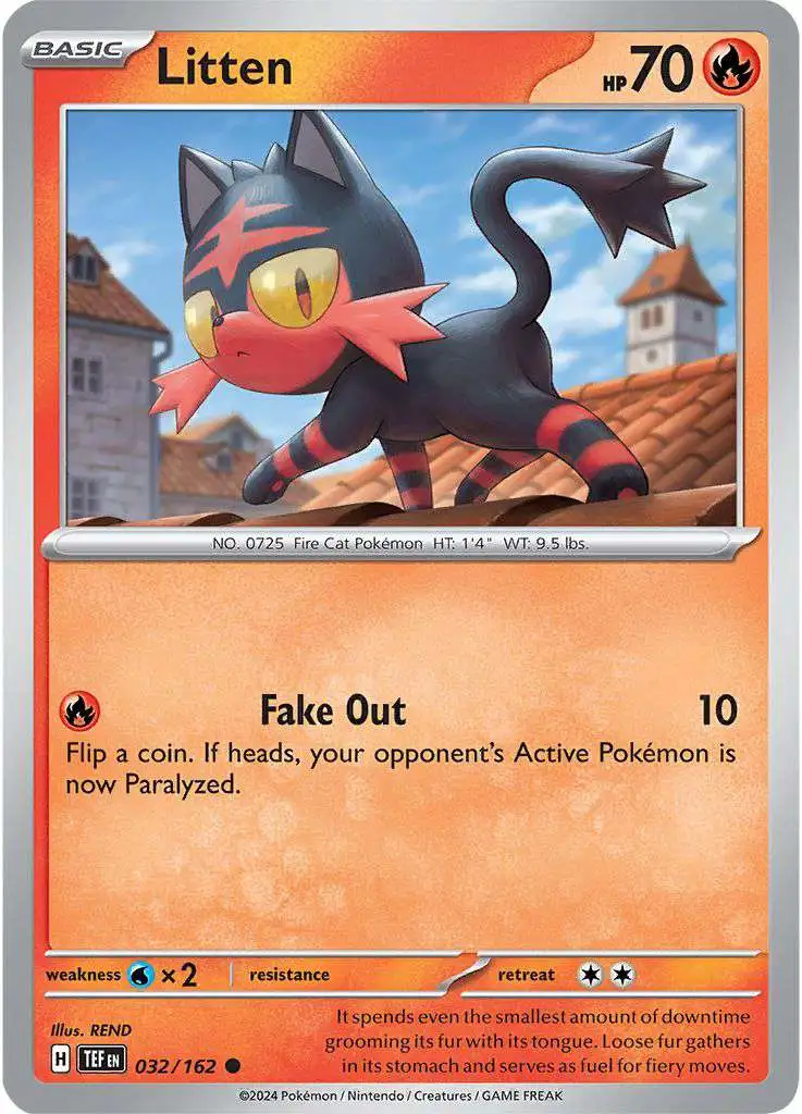Pokemon Temporal Forces Common Litten #32
