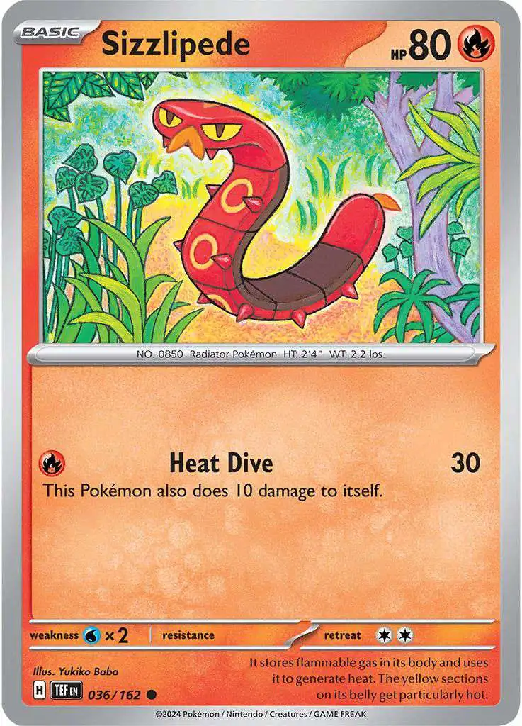 Pokemon Temporal Forces Common Sizzlipede #36