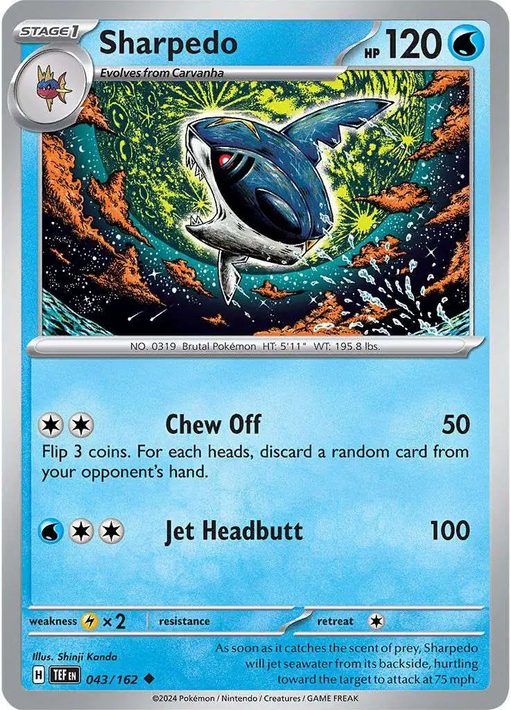 Pokemon Temporal Forces Uncommon Sharpedo #43