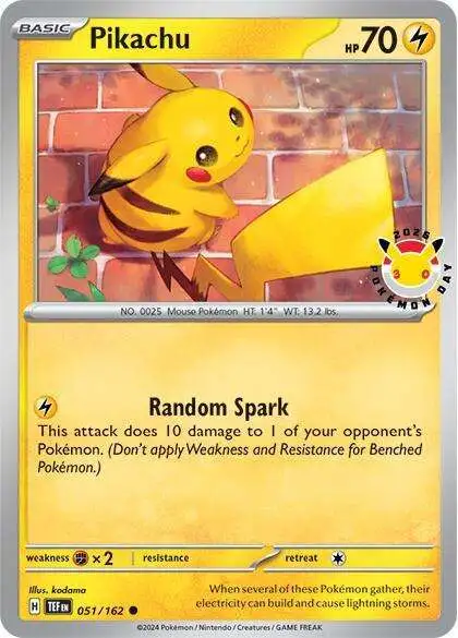 Pokemon Scarlet & Violet Temporal Forces Common Pikachu #51 [Pokemon Day 2026]