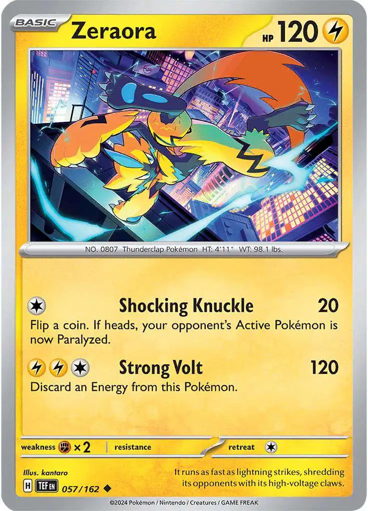 Pokemon Temporal Forces Uncommon Zeraora #57