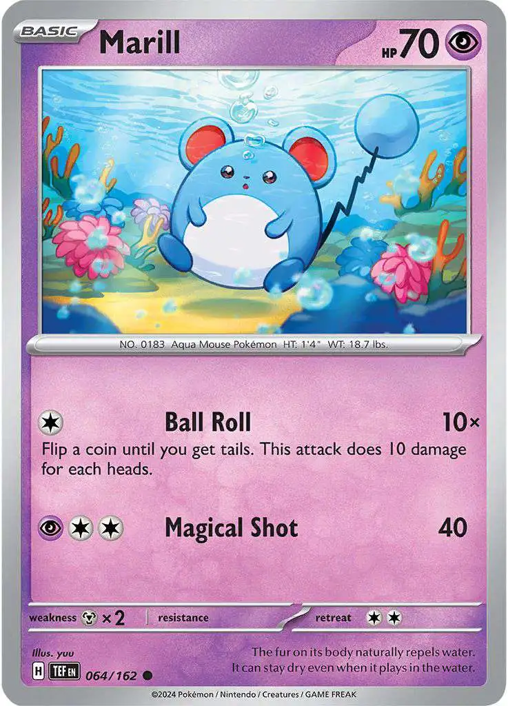 Pokemon Temporal Forces Common Marill #64
