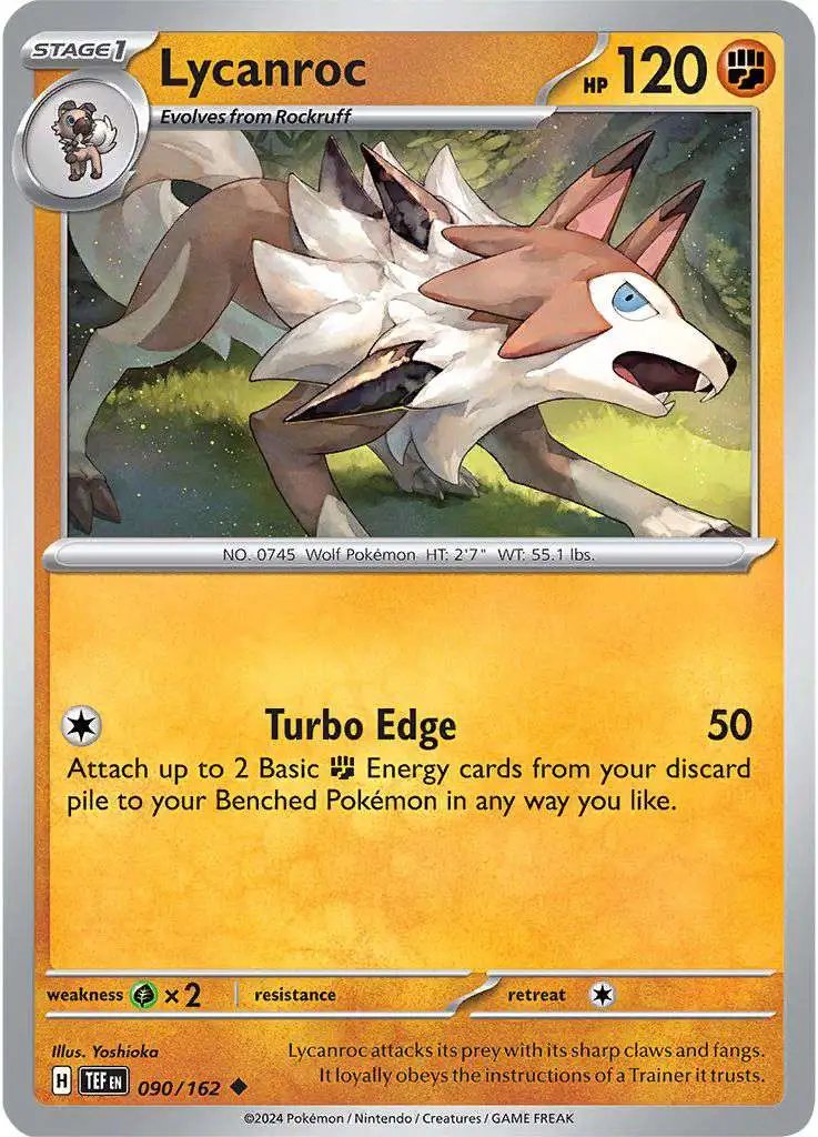 Pokemon Temporal Forces Uncommon Lycanroc #90