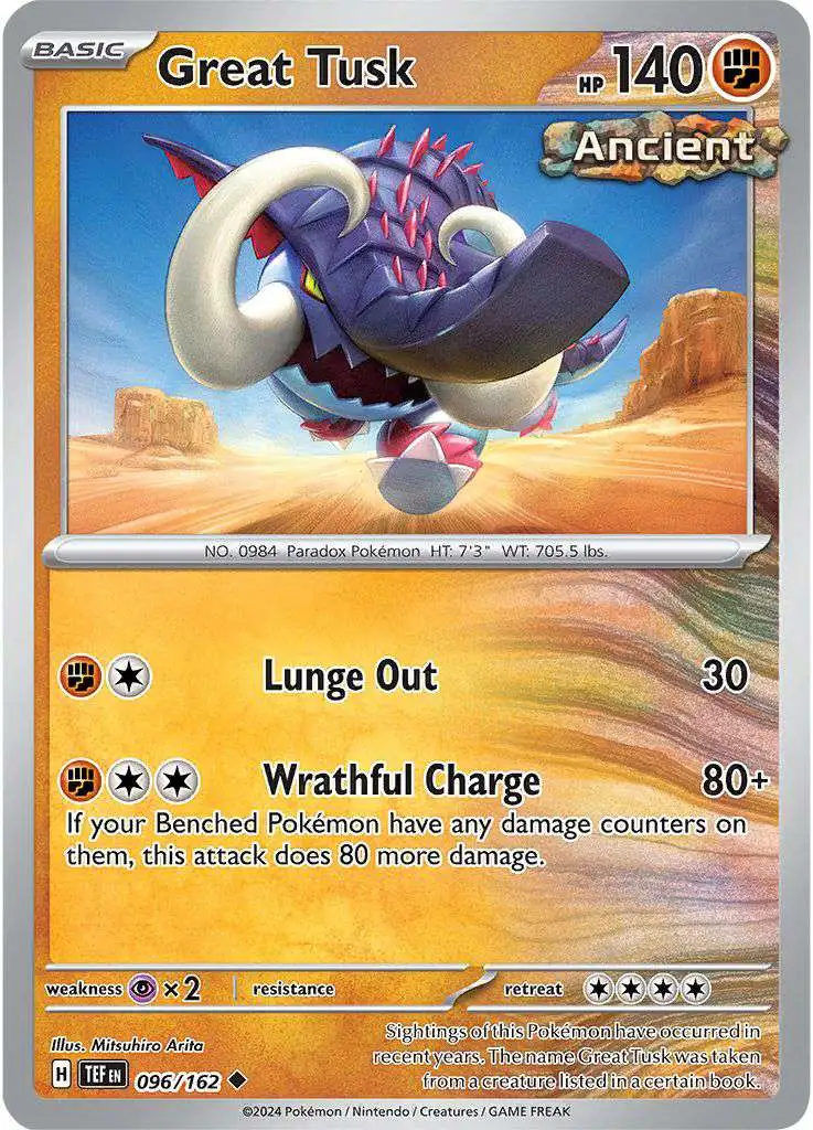 Pokemon Temporal Forces Uncommon Great Tusk #96