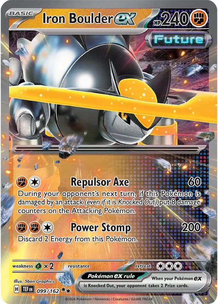 Pokemon Scarlet & Violet Temporal Forces Double Rare Iron Boulder ex #99