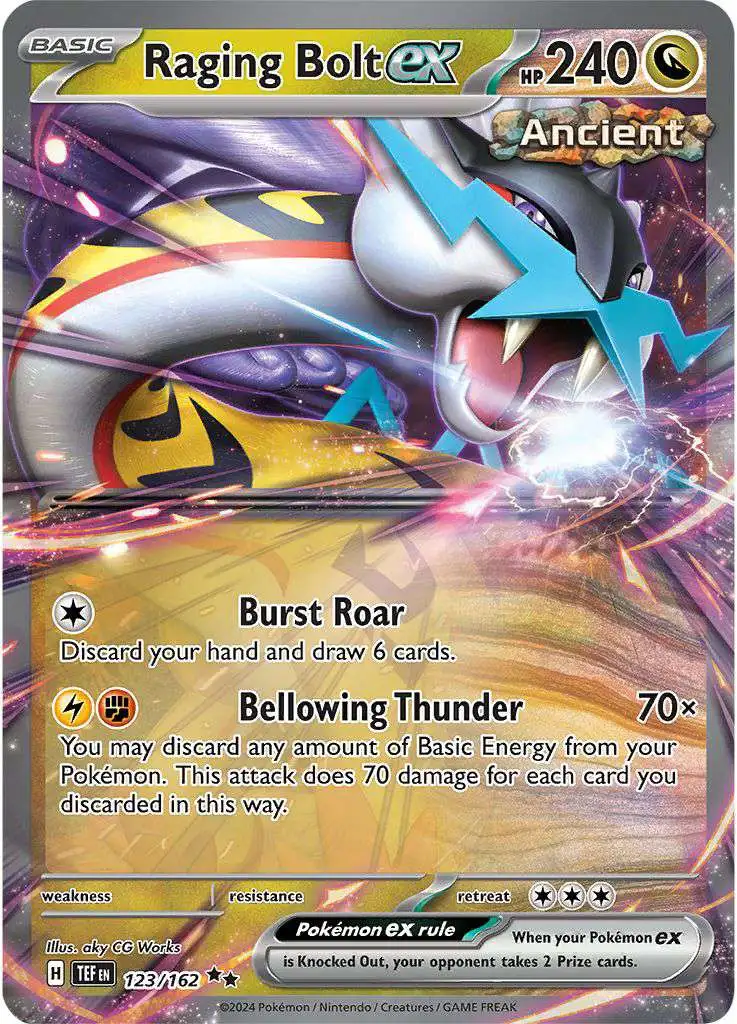 Pokemon Scarlet & Violet Temporal Forces Double Rare Raging Bolt ex #123