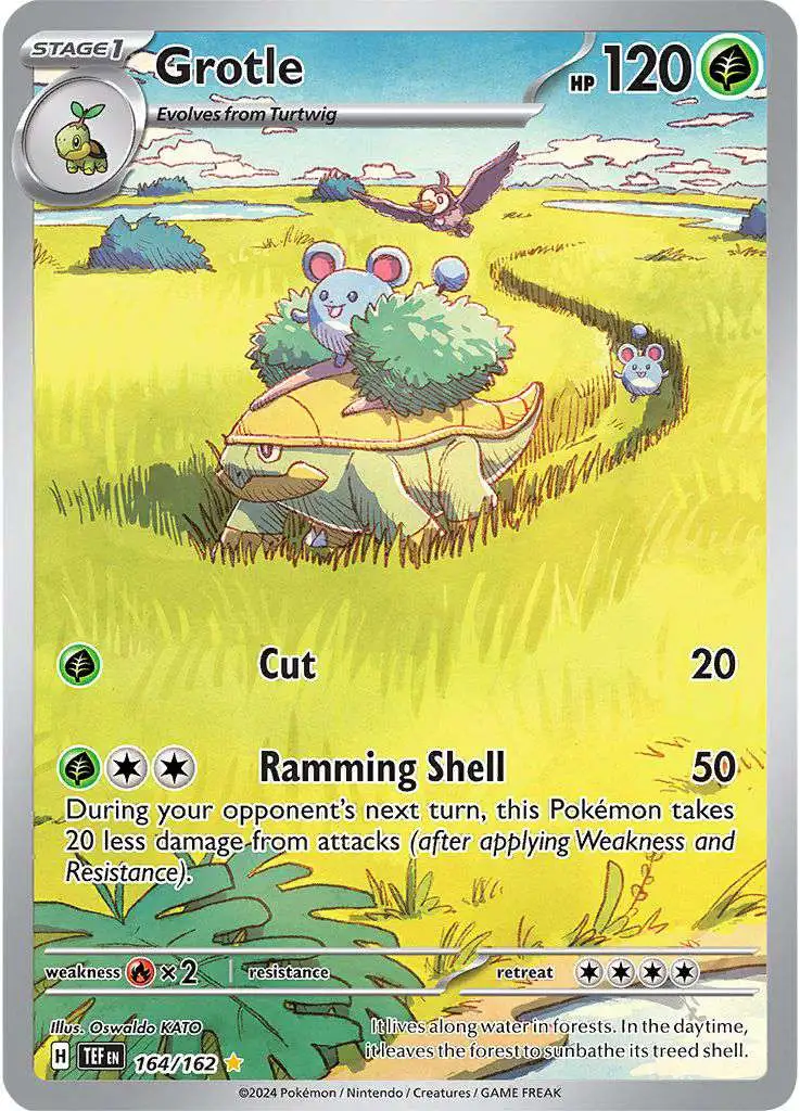 Pokemon Temporal Forces Illustration Rare Grotle #164