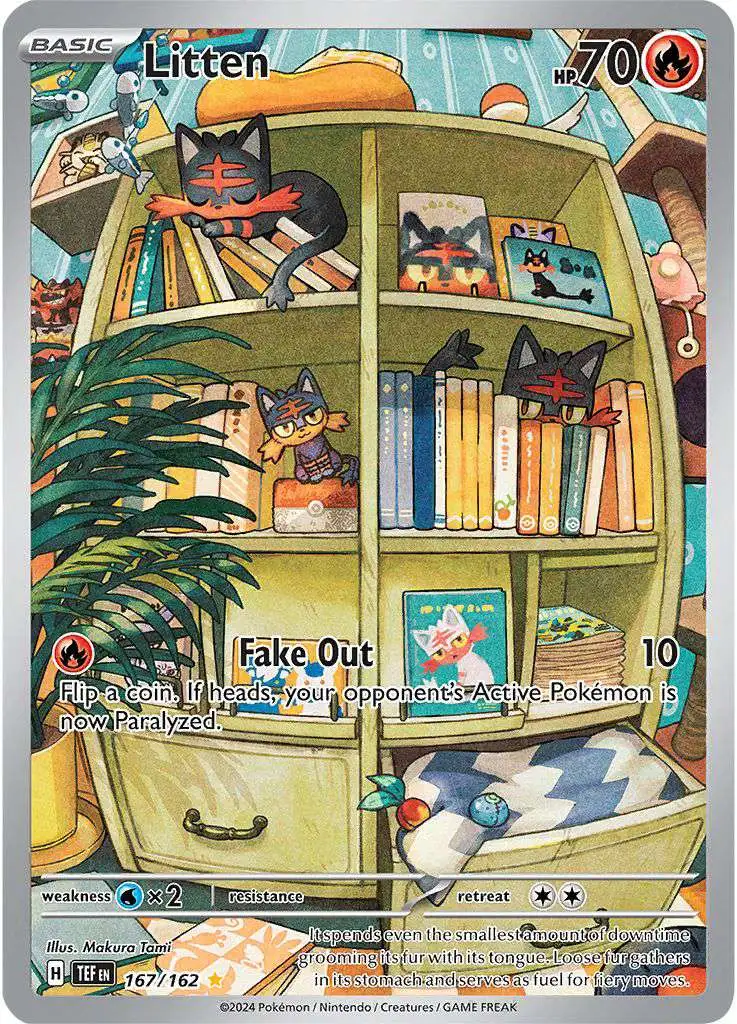 Pokemon Temporal Forces Illustration Rare Litten #167