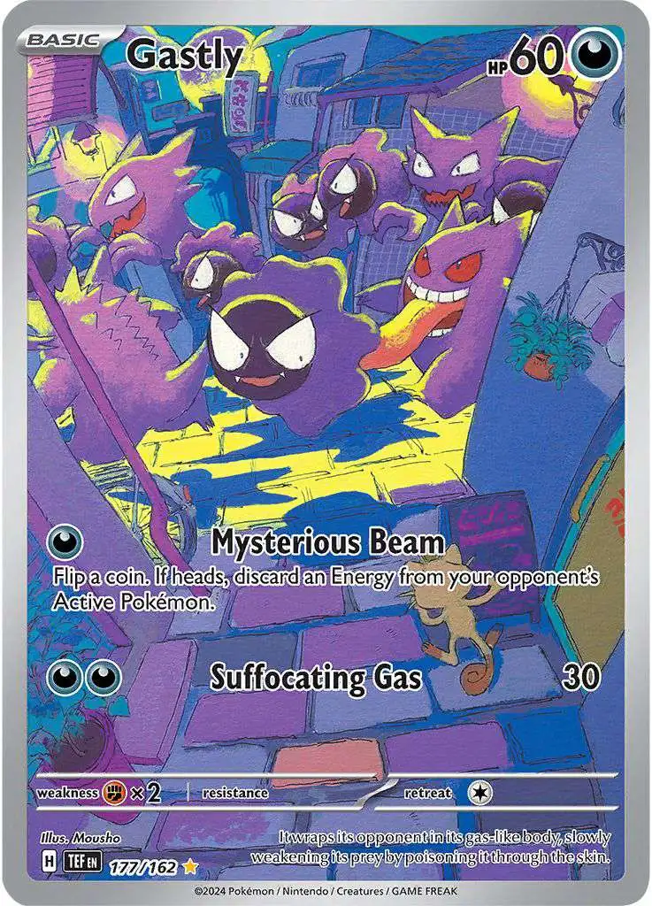 Pokemon Temporal Forces Illustration Rare Gastly #177
