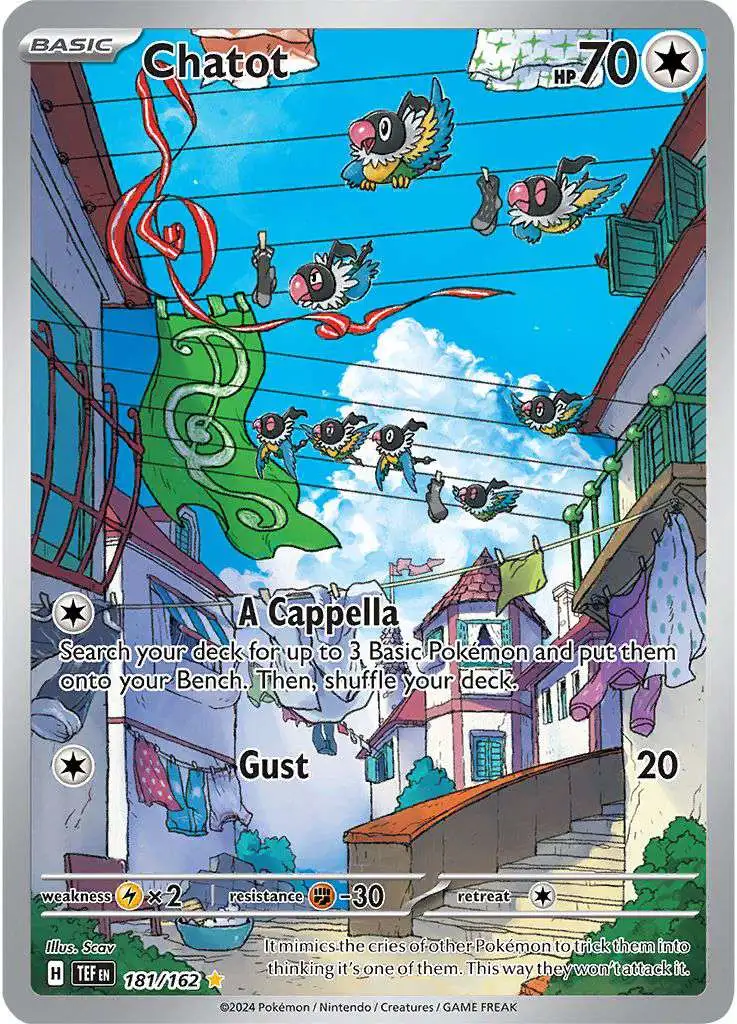 Pokemon Temporal Forces Illustration Rare Chatot #181