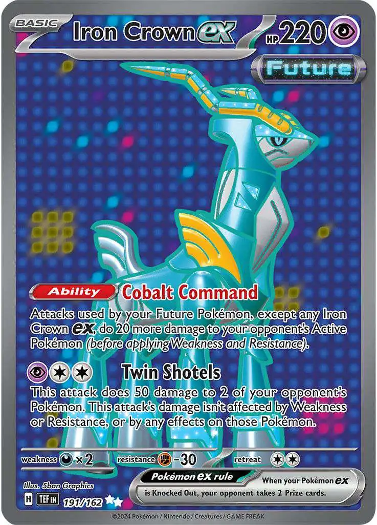 Pokemon Scarlet & Violet Temporal Forces Ultra Rare Iron Crown ex #191