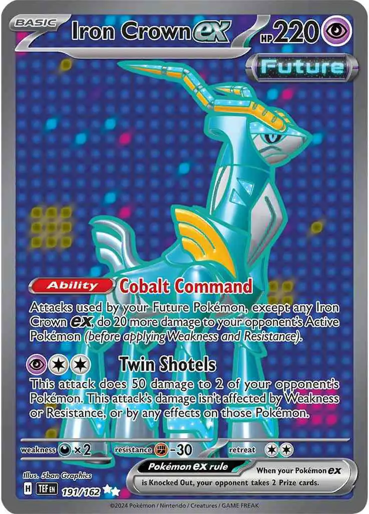 Pokemon Scarlet & Violet Temporal Forces Ultra Rare Iron Crown ex #191 [Lightly Played]