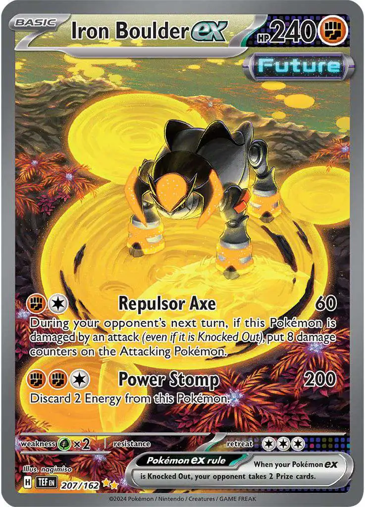 Pokemon Temporal Forces Special Illustration Rare Iron Boulder ex #207