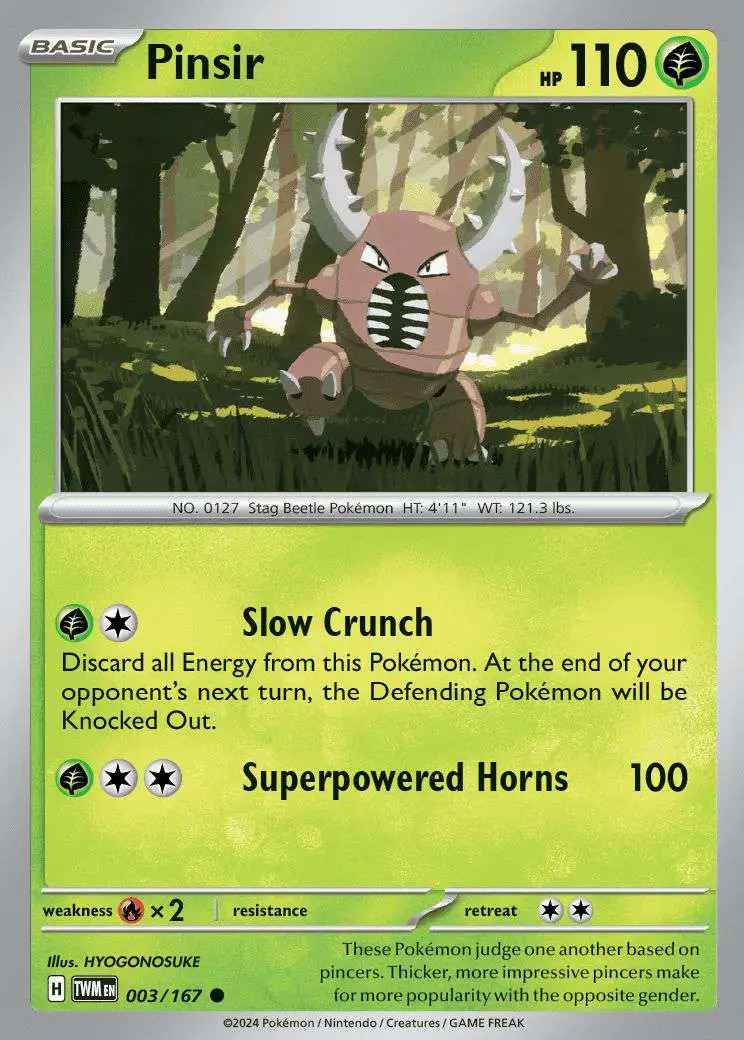 Pokemon Trading Card Game Twilight Masquerade Common Pinsir #3