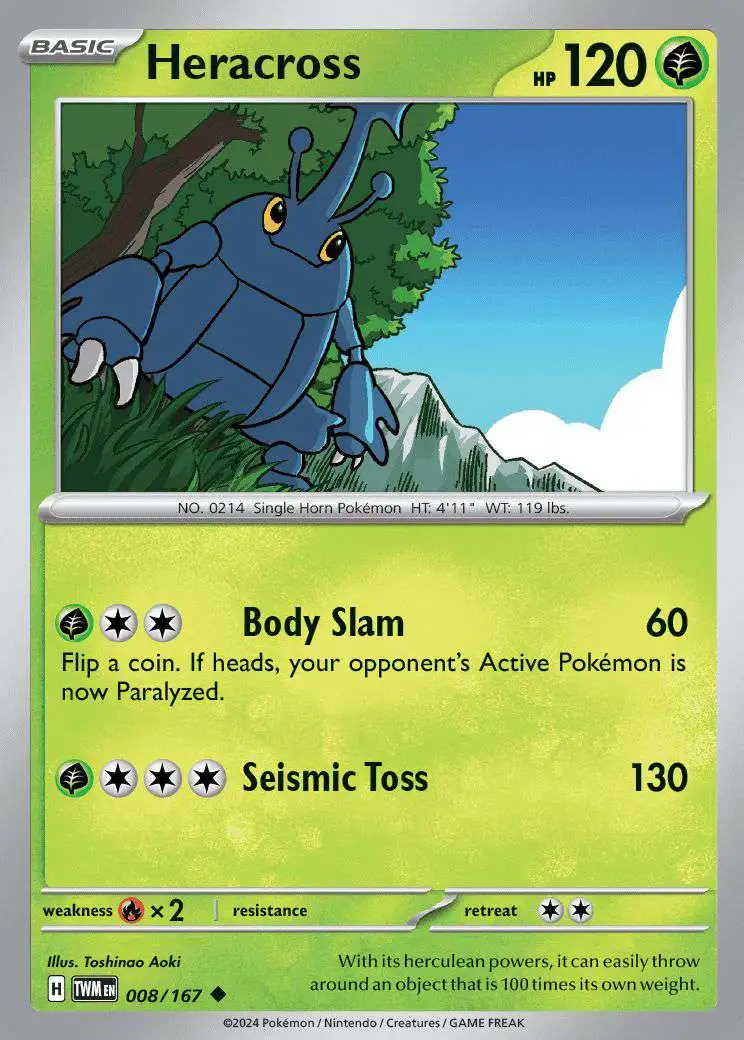 Pokemon Trading Card Game Twilight Masquerade Uncommon Heracross #8