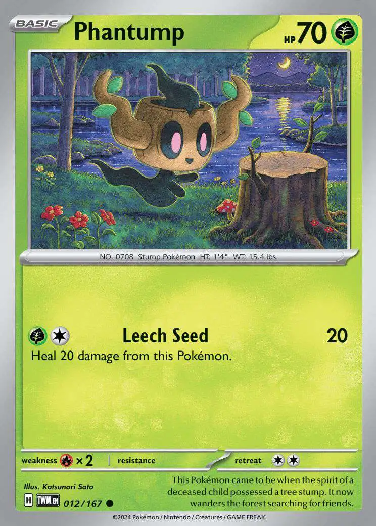 Pokemon Trading Card Game Twilight Masquerade Common Phantump #12