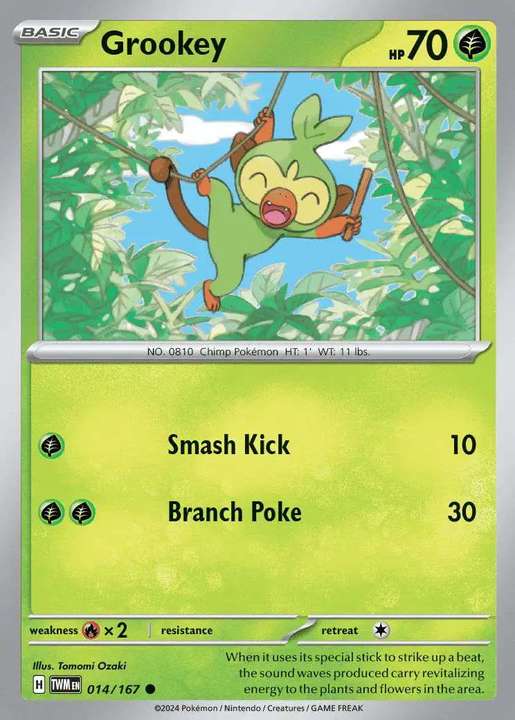 Pokemon Trading Card Game Scarlet & Violet Twilight Masquerade Common Grookey #14
