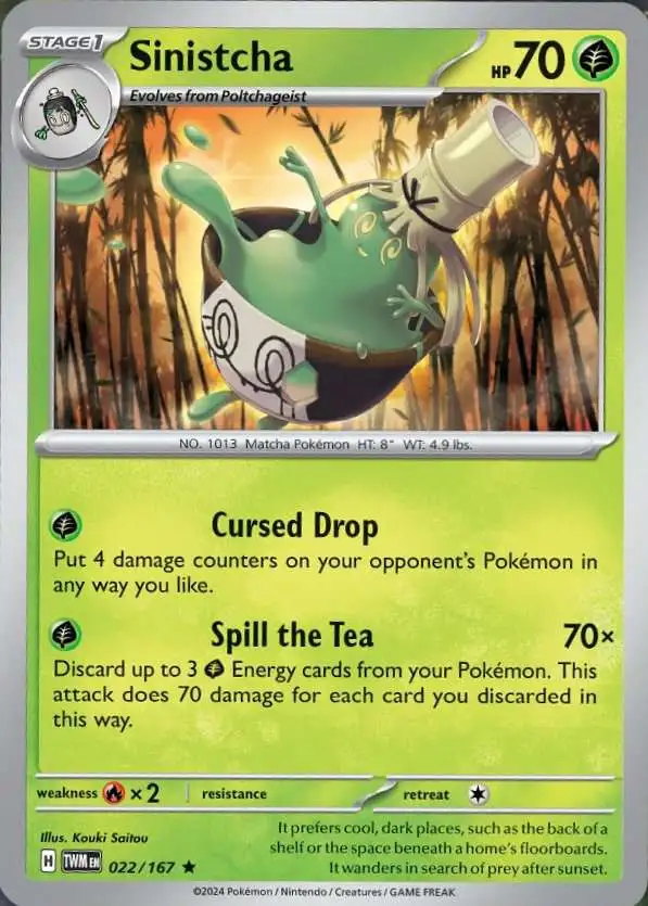 Pokemon Trading Card Game Scarlet & Violet Twilight Masquerade Rare Sinistcha #22