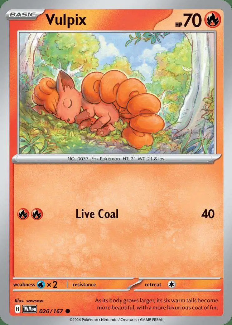 Pokemon Trading Card Game Twilight Masquerade Common Vulpix #26