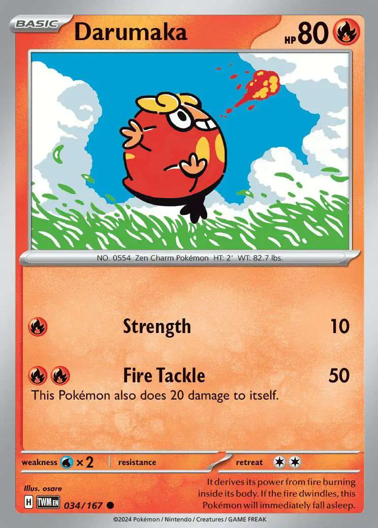 Pokemon Trading Card Game Twilight Masquerade Common Darumaka #34