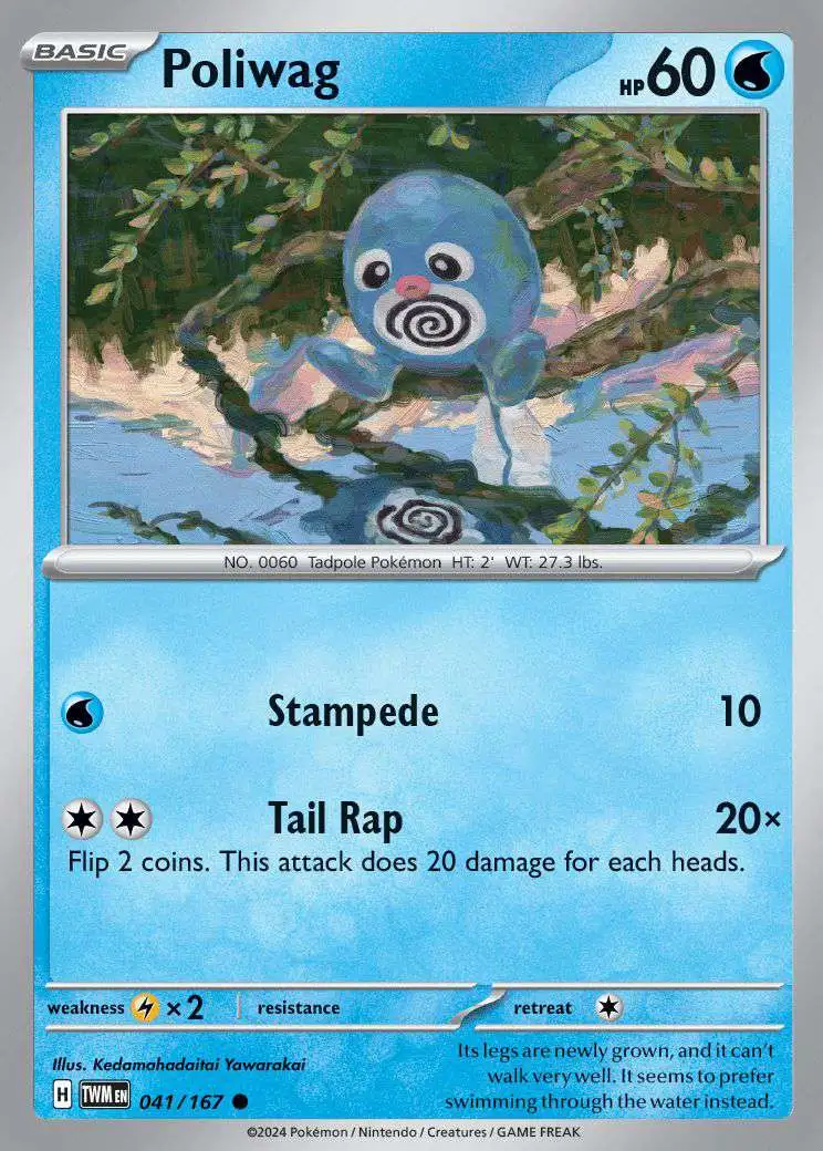 Pokemon Trading Card Game Scarlet & Violet Twilight Masquerade Common Poliwag #41