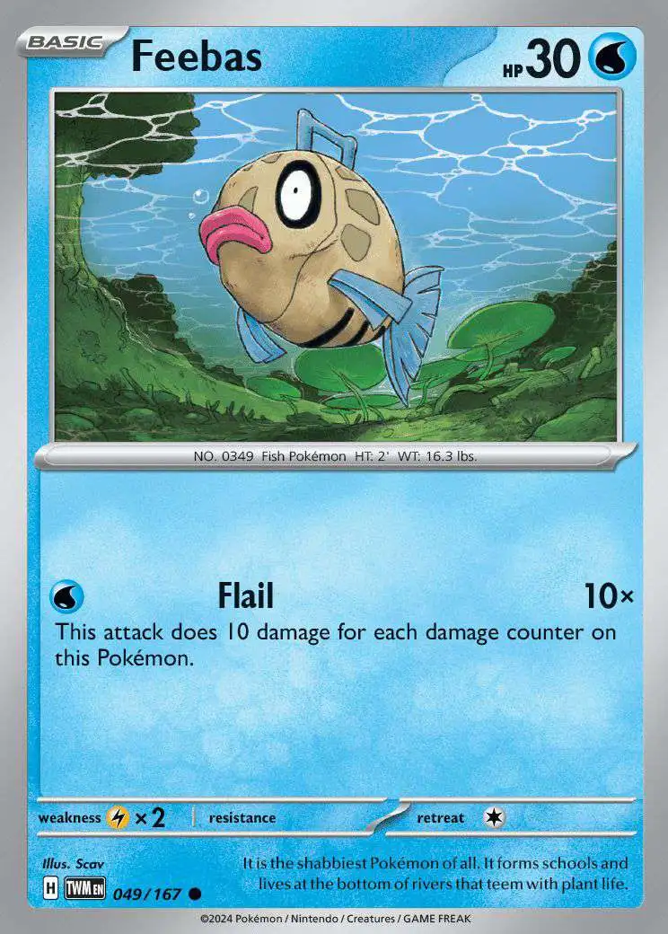 Pokemon Trading Card Game Twilight Masquerade Common Feebas #49