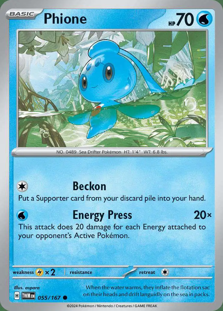 Pokemon Trading Card Game Twilight Masquerade Common Phione #55