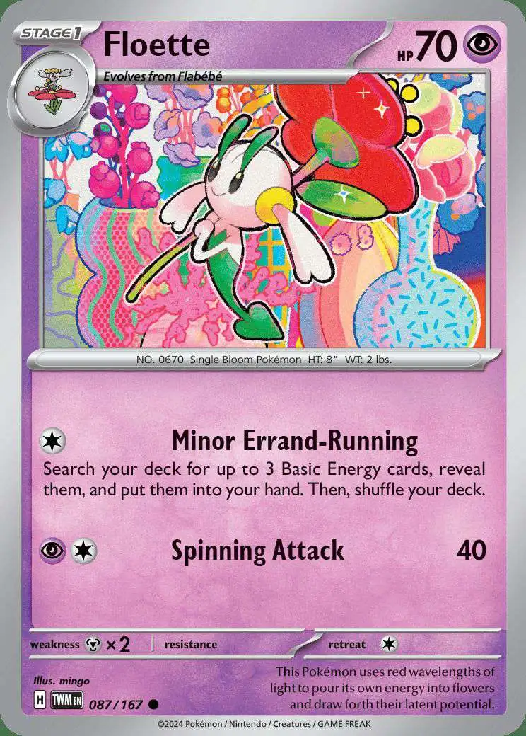 Pokemon Trading Card Game Twilight Masquerade Common Floette #87