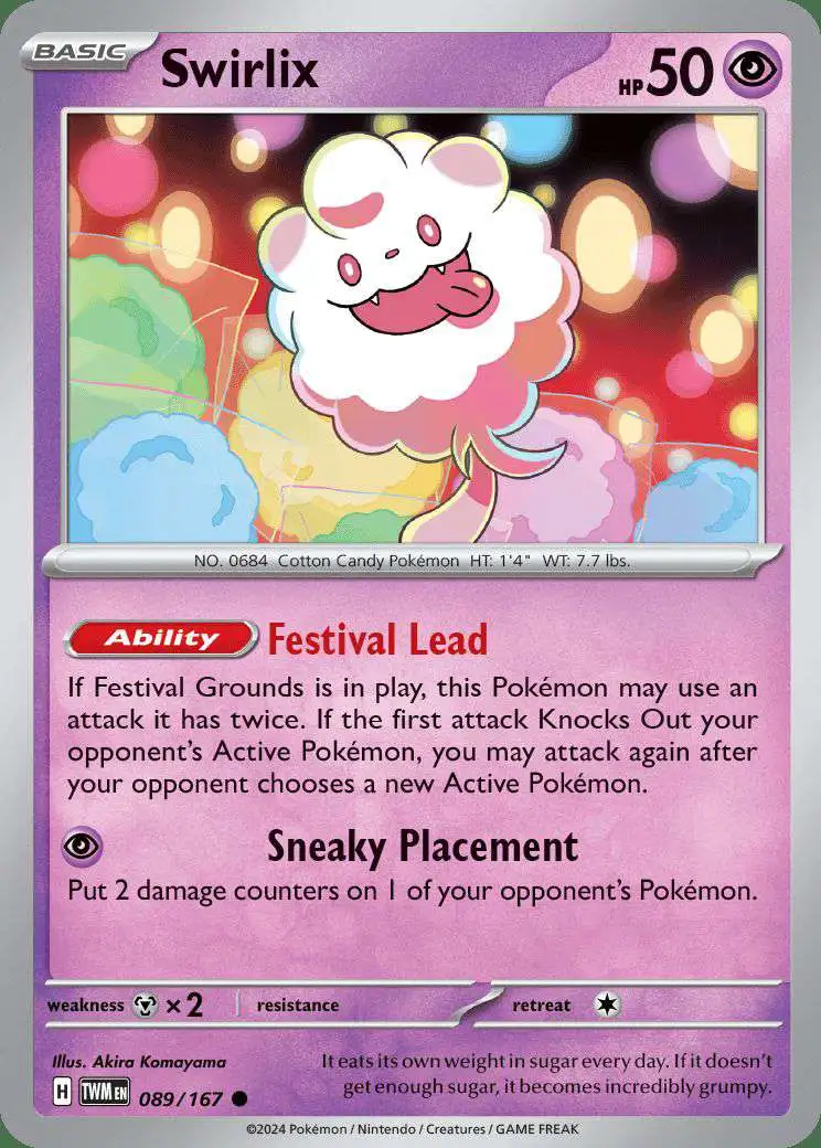 Pokemon Trading Card Game Twilight Masquerade Common Swirlix #89