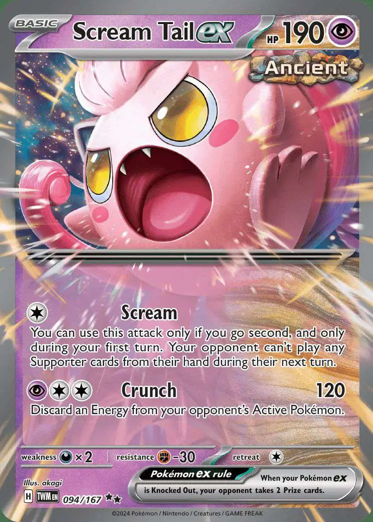 Pokemon Trading Card Game Scarlet Violet Twilight Masquerade Single Card Double Rare Scream Tail ex 94 - ToyWiz Pokemon Trading Card Game Scarlet Violet Twilight Masquerade Single Card Double Rare Scream Tail ex 94 - ToyWiz