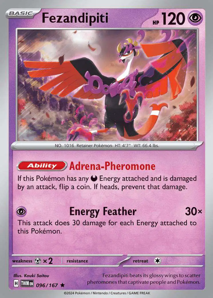 Pokemon Trading Card Game Scarlet & Violet Twilight Masquerade Rare Fezandipiti #96