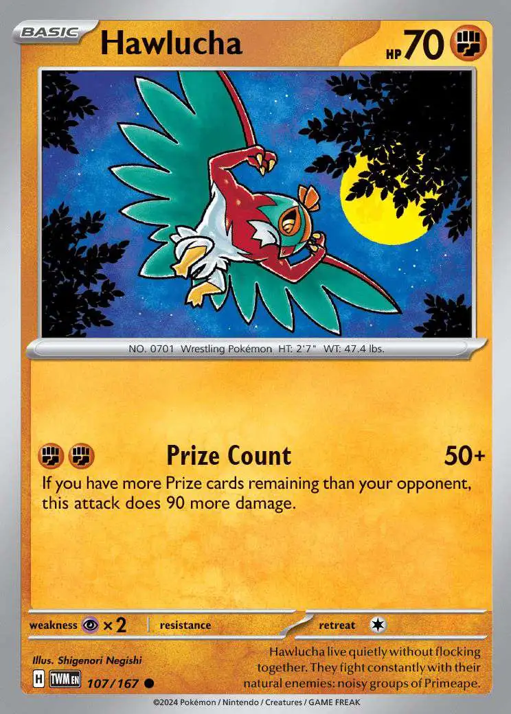 Pokemon Trading Card Game Twilight Masquerade Common Hawlucha #107