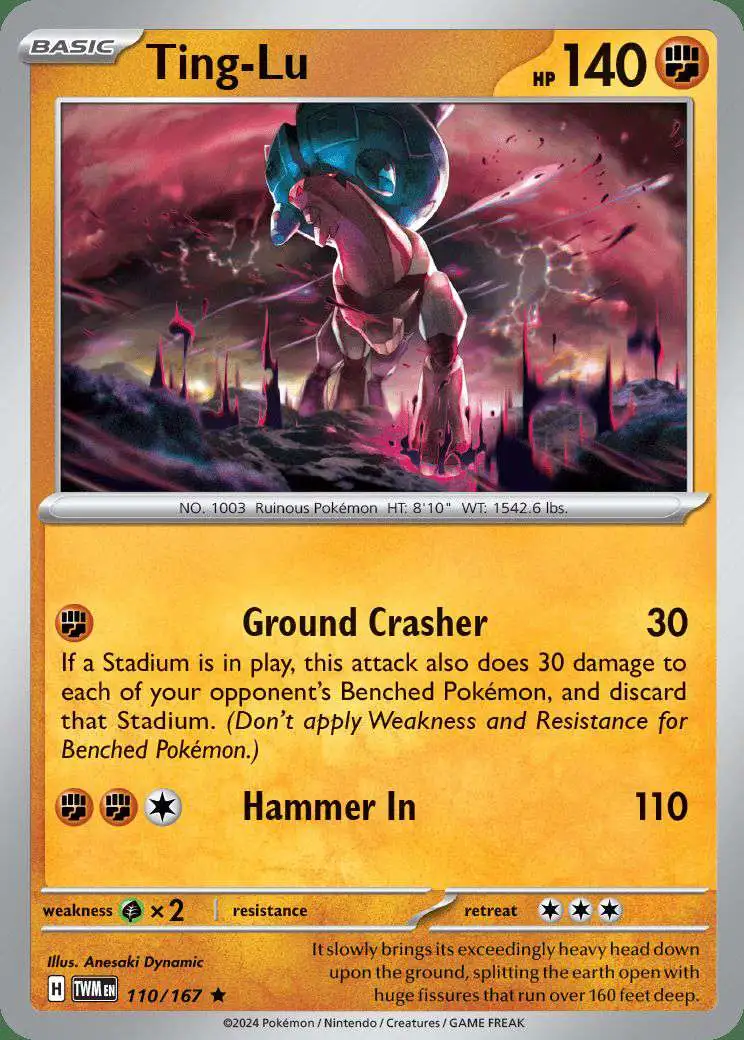Pokemon Trading Card Game Twilight Masquerade Rare Ting-Lu #110