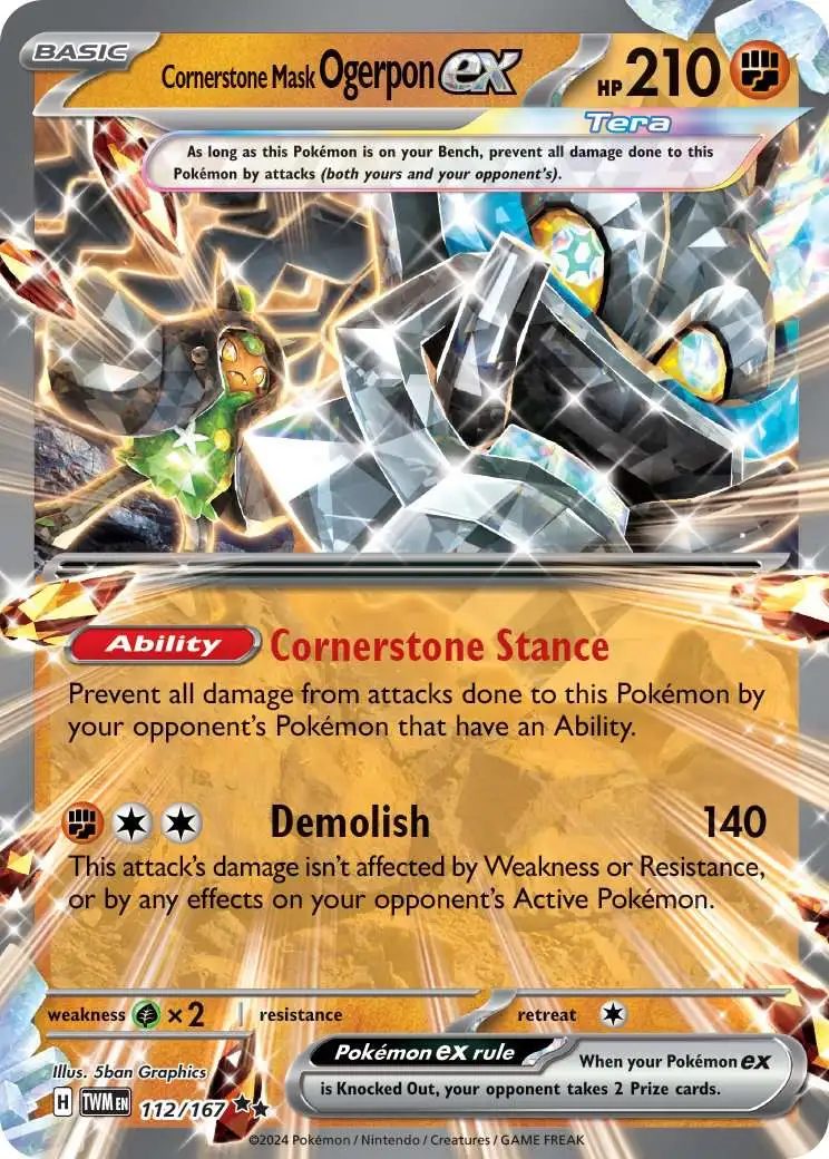 ogerpon pokemon card Hearthflame Mask Ogerpon ex - 026/187 - SV8a: Terastal Fest ex [DOUBLE RARE] [Near Mint] main image 0