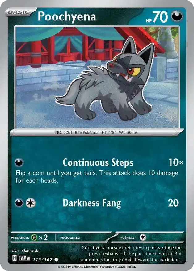 Pokemon Trading Card Game Twilight Masquerade Common Poochyena #113