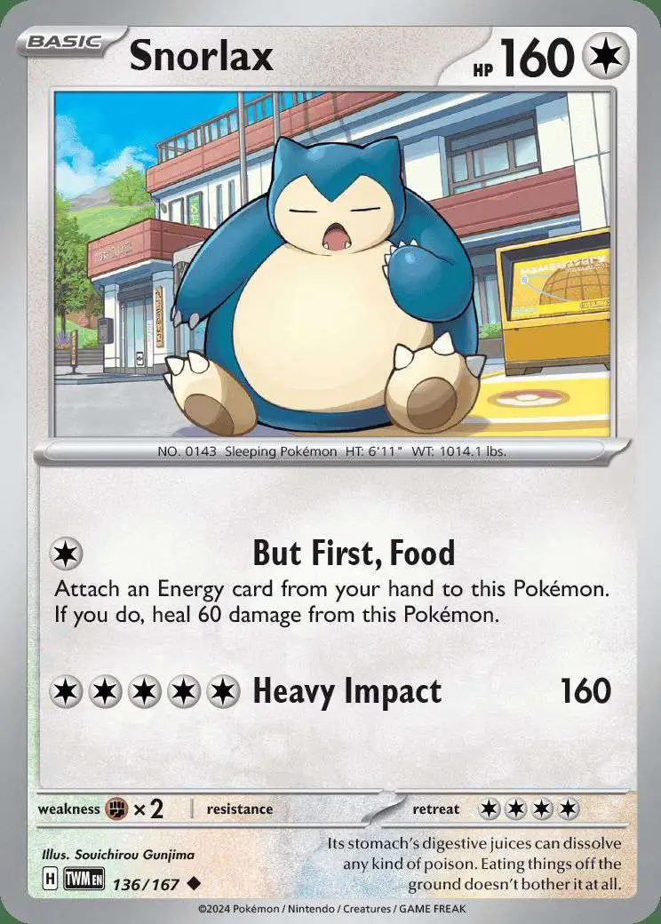Pokemon Trading Card Game Scarlet & Violet Twilight Masquerade Uncommon Snorlax #136
