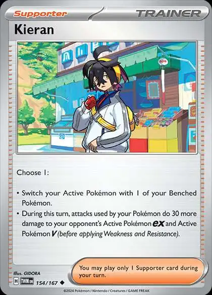 Pokemon Trading Card Game Scarlet & Violet Twilight Masquerade Uncommon Kieran #154