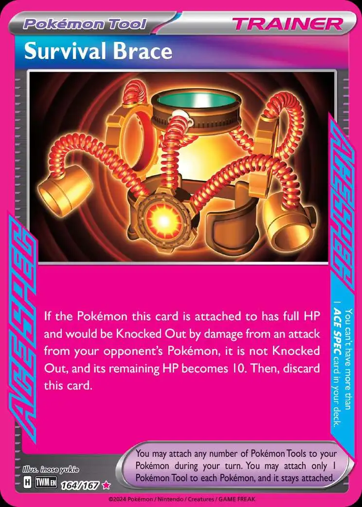 Pokemon Trading Card Game Twilight Masquerade ACE SPEC Rare Survival Brace #164