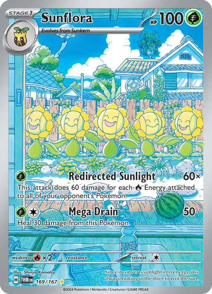 Pokemon Trading Card Game Twilight Masquerade Illustration Rare Sunflora #169