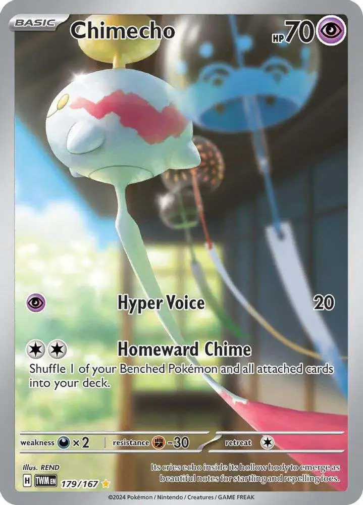 Pokemon Trading Card Game Scarlet & Violet Twilight Masquerade Illustration Rare Chimecho #179